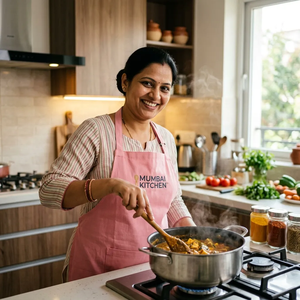 Cook preparing Indian meals